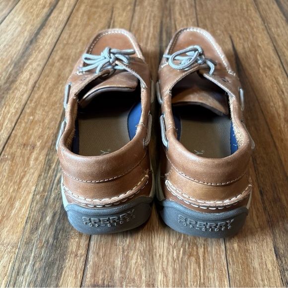 Sperry Top Sider Boat Shoes Mens 13 Slip Ons Loafer Tan Brown Leather Preppy - Picture 8 of 12